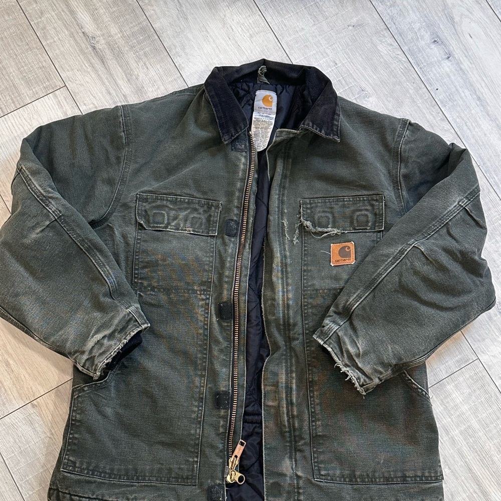 Carhartt WIP Green Military Field Jacket with Black Collar